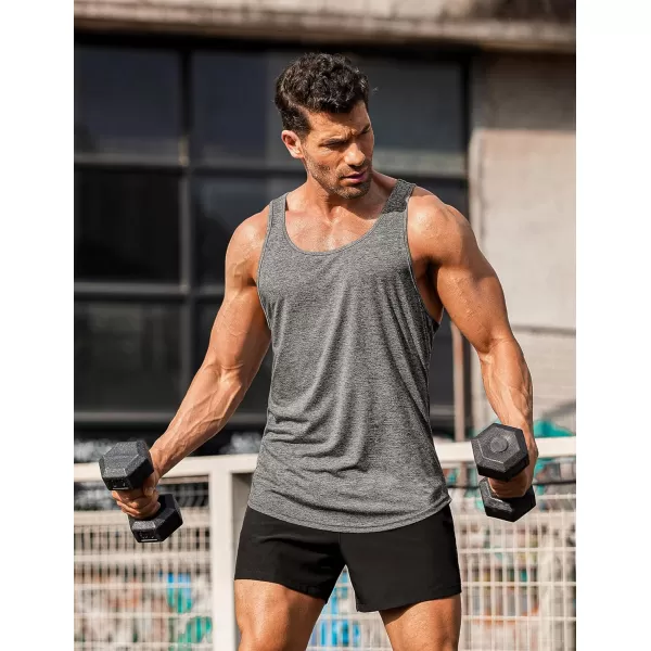 COOFANDY Men's 3 Pack Gym Tank Tops Y-Back Workout Muscle Tee Training Bodybuilding Fitness Sleeveless T Shirts