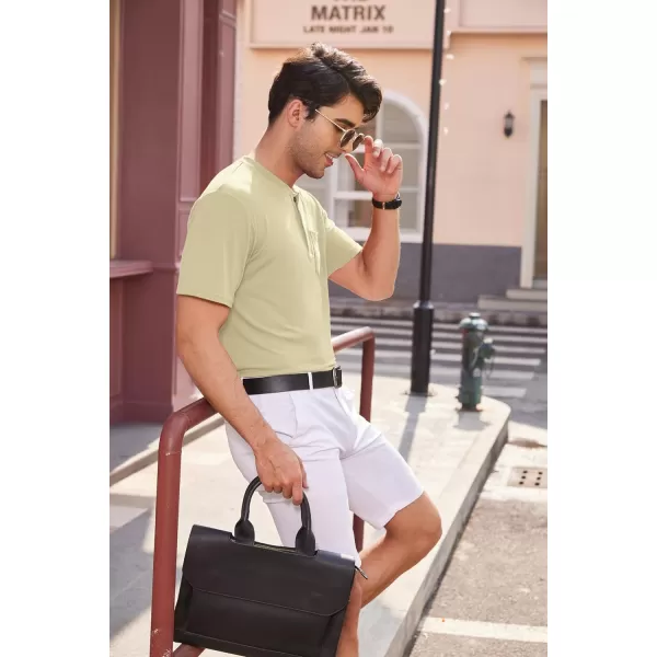 COOFANDY Men's 3 Pack Henley Shirts Short Sleeve Casual Basic Tees Classic Henley Summer Solid T Shirts with Pocket