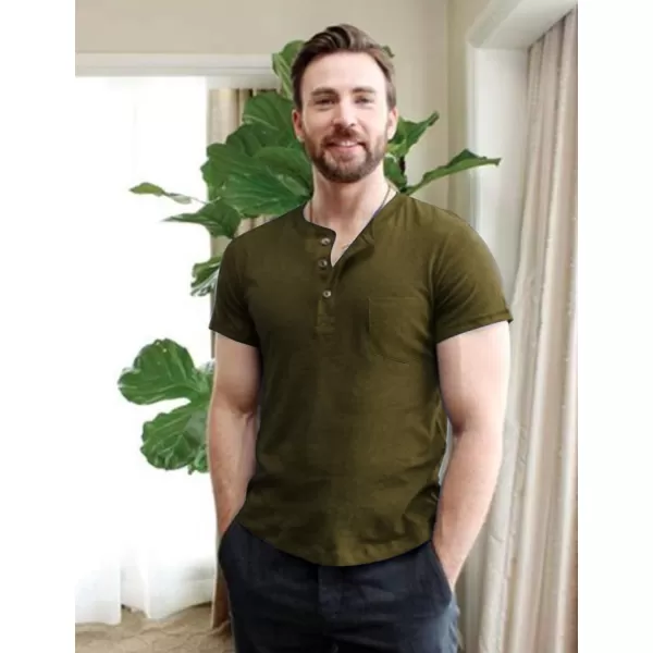 COOFANDY Men's 3 Pack Henley Shirts Short Sleeve Casual Basic Tees Classic Henley Summer Solid T Shirts with Pocket