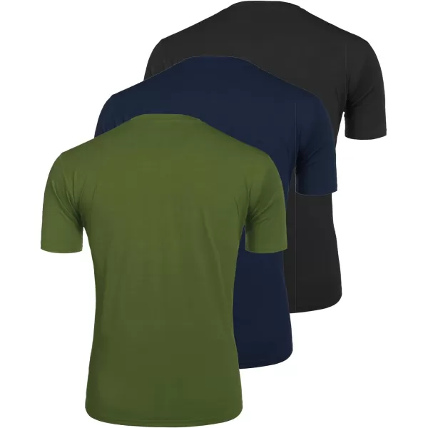 COOFANDY Men's 3 Pack Henley Shirts Short Sleeve Casual Basic Tees Classic Henley Summer Solid T Shirts with Pocket