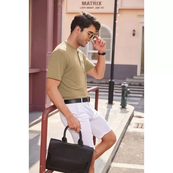 COOFANDY Men's 3 Pack Henley Shirts Short Sleeve Casual Basic Tees Classic Henley Summer Solid T Shirts with Pocket