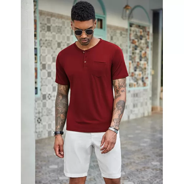 COOFANDY Men's 3 Pack Henley Shirts Short Sleeve Casual Basic Tees Classic Henley Summer Solid T Shirts with Pocket