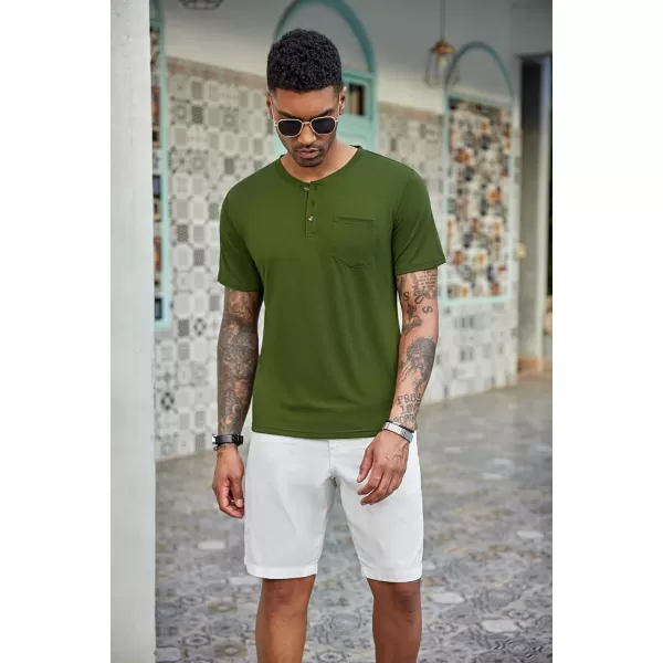 COOFANDY Men's 3 Pack Henley Shirts Short Sleeve Casual Basic Tees Classic Henley Summer Solid T Shirts with Pocket