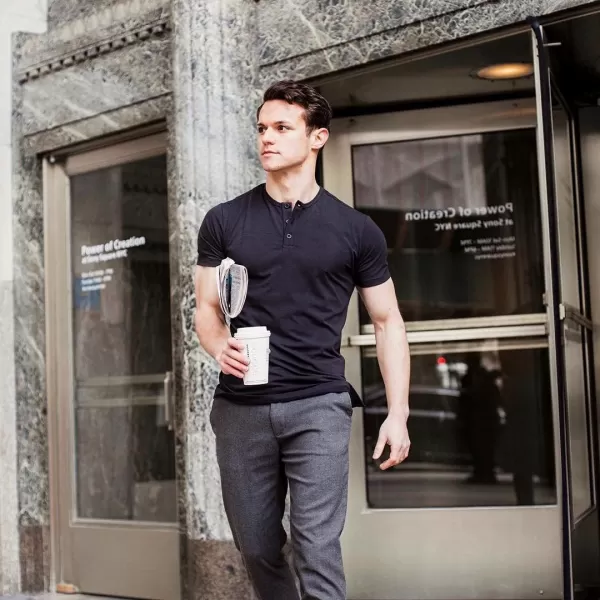 COOFANDY Men's 3 Pack Henley Shirts Short Sleeve Casual Basic Tees Classic Henley Summer Solid T Shirts with Pocket