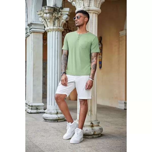COOFANDY Men's 3 Pack Henley Shirts Short Sleeve Casual Basic Tees Classic Henley Summer Solid T Shirts with Pocket