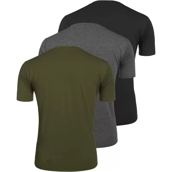 COOFANDY Men's 3 Pack Henley Shirts Short Sleeve Casual Basic Tees Classic Henley Summer Solid T Shirts with Pocket