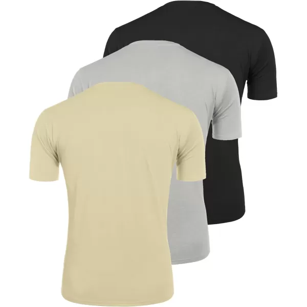 COOFANDY Men's 3 Pack Henley Shirts Short Sleeve Casual Basic Tees Classic Henley Summer Solid T Shirts with Pocket