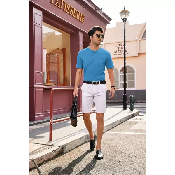 COOFANDY Men's 3 Pack Henley Shirts Short Sleeve Casual Basic Tees Classic Henley Summer Solid T Shirts with Pocket