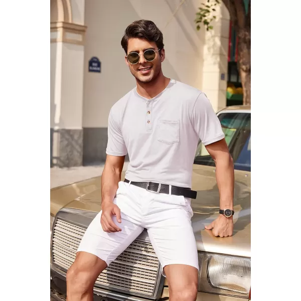 COOFANDY Men's 3 Pack Henley Shirts Short Sleeve Casual Basic Tees Classic Henley Summer Solid T Shirts with Pocket