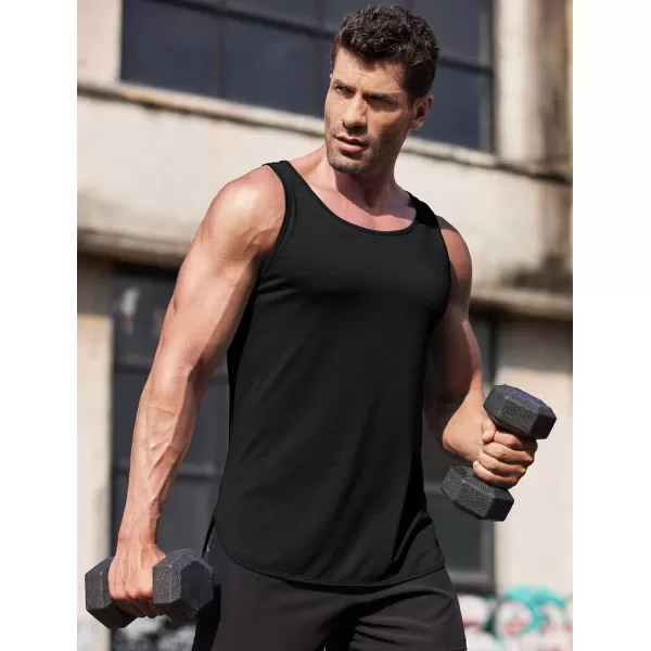 COOFANDY Men's 3 Pack Quick Dry Workout Tank Top Gym Muscle Tee Fitness Bodybuilding Sleeveless T Shirt