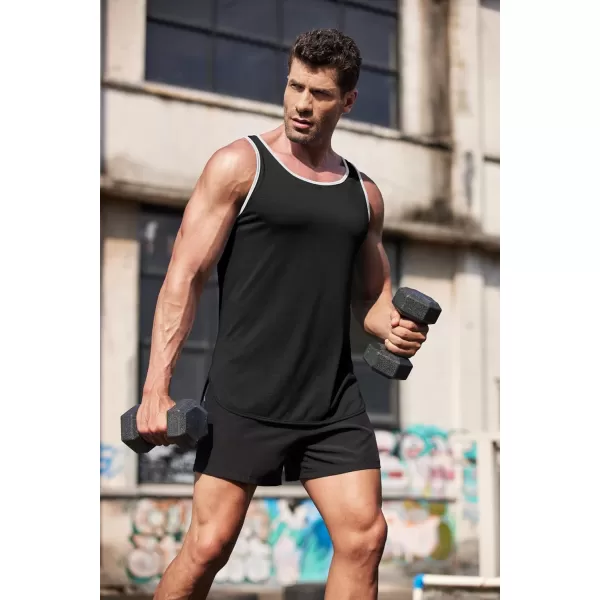 COOFANDY Men's 3 Pack Quick Dry Workout Tank Top Gym Muscle Tee Fitness Bodybuilding Sleeveless T Shirt