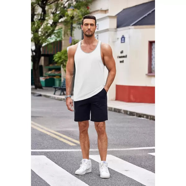 COOFANDY Men's 3 Pack Tank Tops Cotton Performance Sleeveless Casual Classic T Shirts