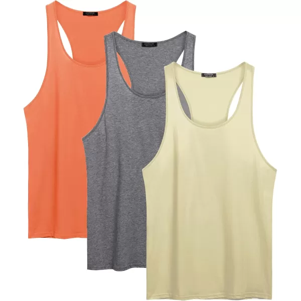 COOFANDY Men's 3 Pack Tank Tops Cotton Performance Sleeveless Casual Classic T Shirts