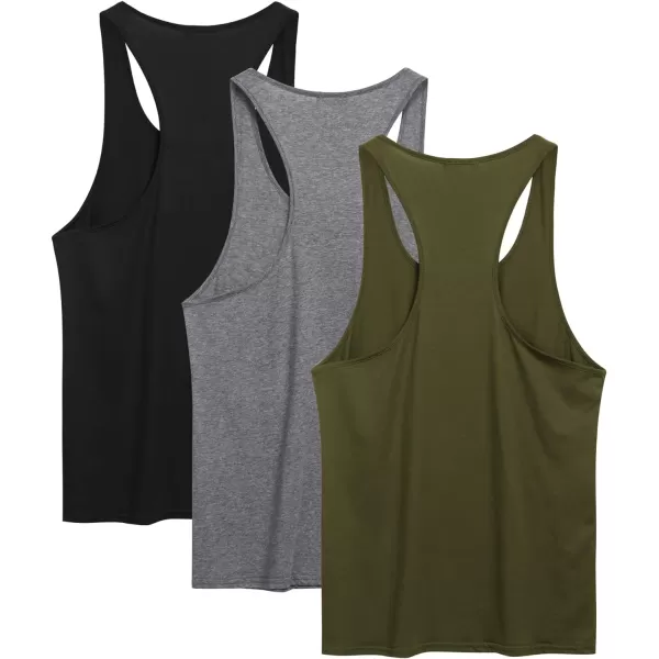 COOFANDY Men's 3 Pack Tank Tops Cotton Performance Sleeveless Casual Classic T Shirts
