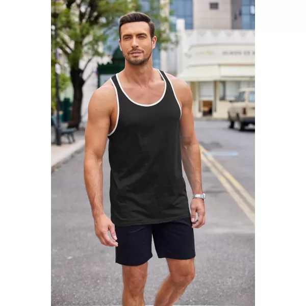 COOFANDY Men's 3 Pack Tank Tops Cotton Performance Sleeveless Casual Classic T Shirts