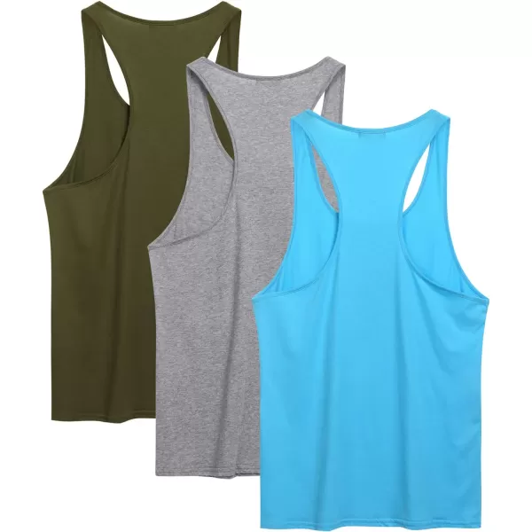 COOFANDY Men's 3 Pack Tank Tops Cotton Performance Sleeveless Casual Classic T Shirts