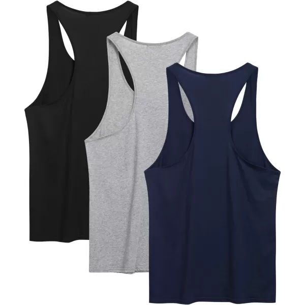 COOFANDY Men's 3 Pack Tank Tops Cotton Performance Sleeveless Casual Classic T Shirts