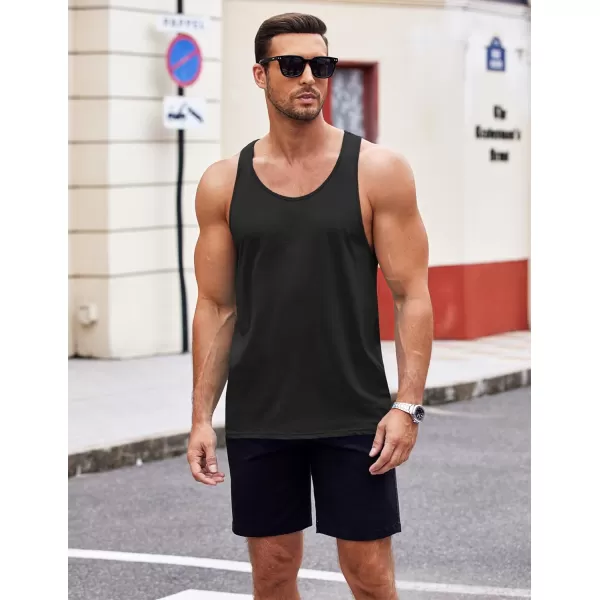 COOFANDY Men's 3 Pack Tank Tops Cotton Performance Sleeveless Casual Classic T Shirts