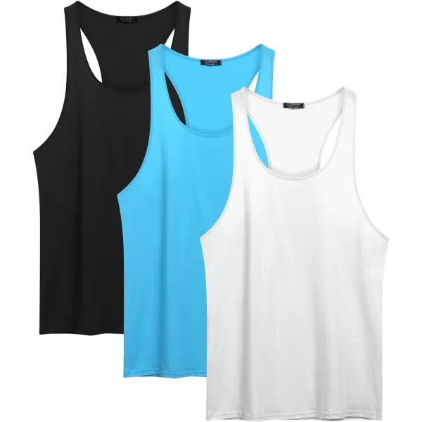COOFANDY Men's 3 Pack Tank Tops Cotton Performance Sleeveless Casual Classic T Shirts
