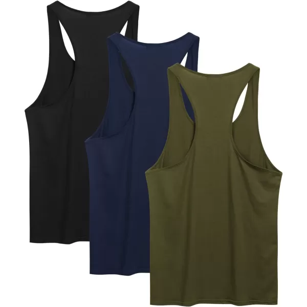 COOFANDY Men's 3 Pack Tank Tops Cotton Performance Sleeveless Casual Classic T Shirts