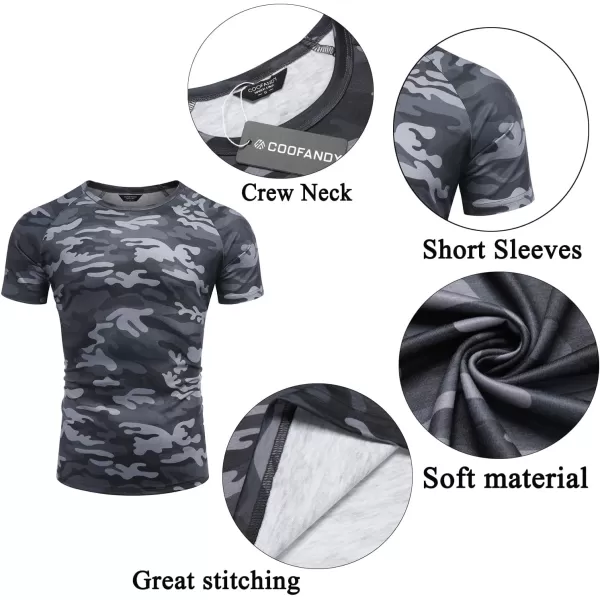 COOFANDY Men's 3 Pack Workout T Shirts Short Sleeve Gym Bodybuilding Muscle Shirts Base Layer Fitness Tee Tops