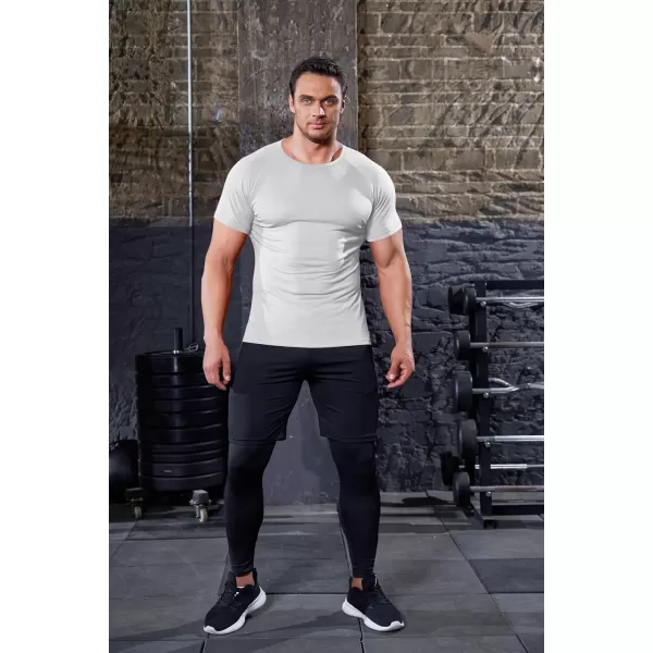 COOFANDY Men's 3 Pack Workout T Shirts Short Sleeve Gym Bodybuilding Muscle Shirts Base Layer Fitness Tee Tops