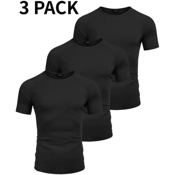 COOFANDY Men's 3 Pack Workout T Shirts Short Sleeve Gym Bodybuilding Muscle Shirts Base Layer Fitness Tee Tops