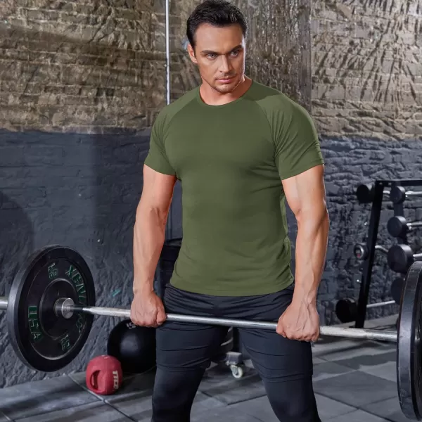 COOFANDY Men's 3 Pack Workout T Shirts Short Sleeve Gym Bodybuilding Muscle Shirts Base Layer Fitness Tee Tops