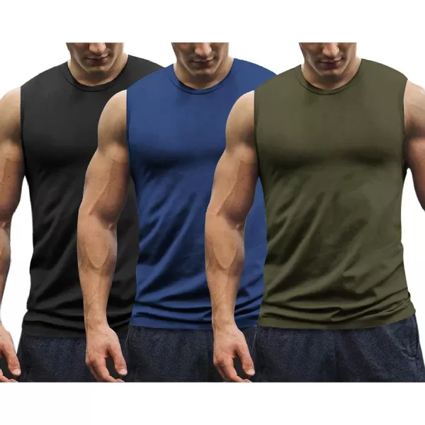 COOFANDY Men's 3 Pack Workout Tank Tops Gym Muscle Tee Bodybuilding Fitness Sleeveless T Shirts