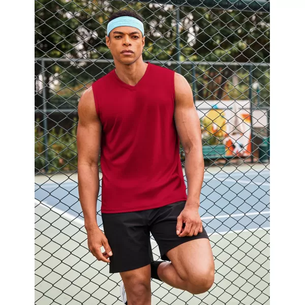 COOFANDY Men's 3 Pack Workout Tank Tops Gym Sleeveless Shirts V Neck Bodybuilding Muscle Tee Shirt