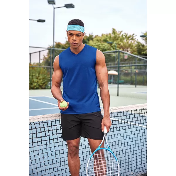 COOFANDY Men's 3 Pack Workout Tank Tops Gym Sleeveless Shirts V Neck Bodybuilding Muscle Tee Shirt