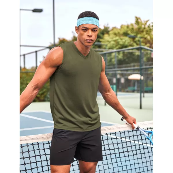 COOFANDY Men's 3 Pack Workout Tank Tops Gym Sleeveless Shirts V Neck Bodybuilding Muscle Tee Shirt
