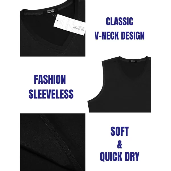 COOFANDY Men's 3 Pack Workout Tank Tops Gym Sleeveless Shirts V Neck Bodybuilding Muscle Tee Shirt