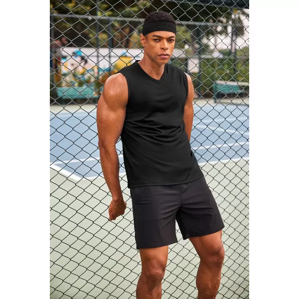COOFANDY Men's 3 Pack Workout Tank Tops Gym Sleeveless Shirts V Neck Bodybuilding Muscle Tee Shirt