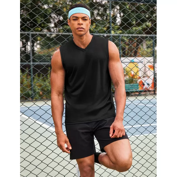 COOFANDY Men's 3 Pack Workout Tank Tops Gym Sleeveless Shirts V Neck Bodybuilding Muscle Tee Shirt