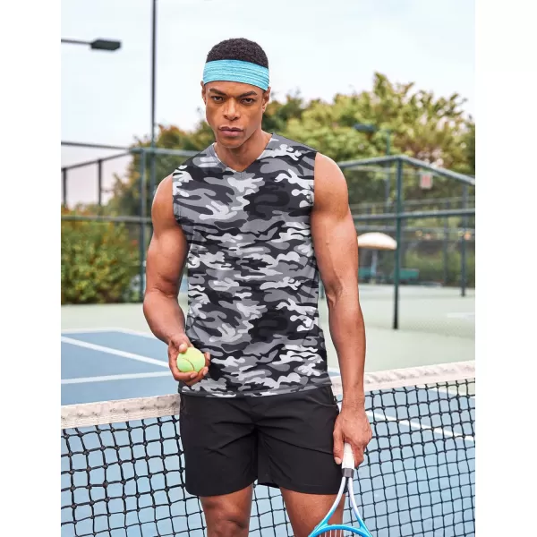 COOFANDY Men's 3 Pack Workout Tank Tops Gym Sleeveless Shirts V Neck Bodybuilding Muscle Tee Shirt