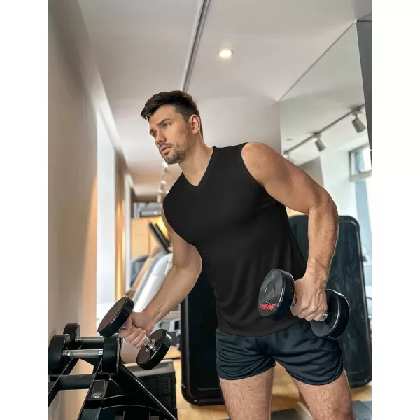 COOFANDY Men's 3 Pack Workout Tank Tops Gym Sleeveless Shirts V Neck Bodybuilding Muscle Tee Shirt