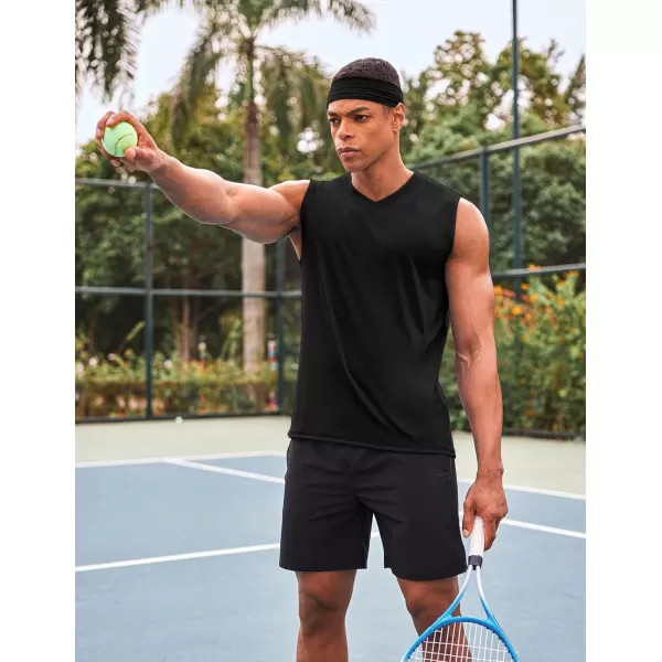 COOFANDY Men's 3 Pack Workout Tank Tops Gym Sleeveless Shirts V Neck Bodybuilding Muscle Tee Shirt