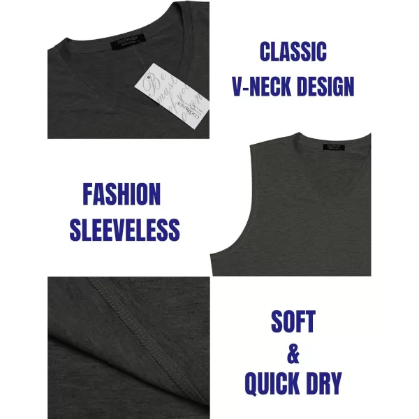 COOFANDY Men's 3 Pack Workout Tank Tops Gym Sleeveless Shirts V Neck Bodybuilding Muscle Tee Shirt