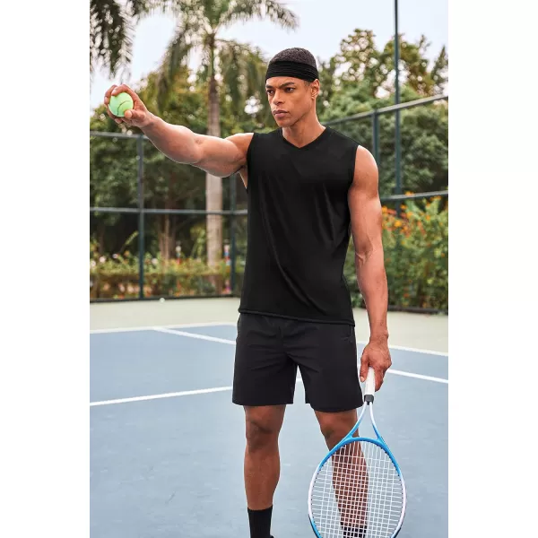 COOFANDY Men's 3 Pack Workout Tank Tops Gym Sleeveless Shirts V Neck Bodybuilding Muscle Tee Shirt
