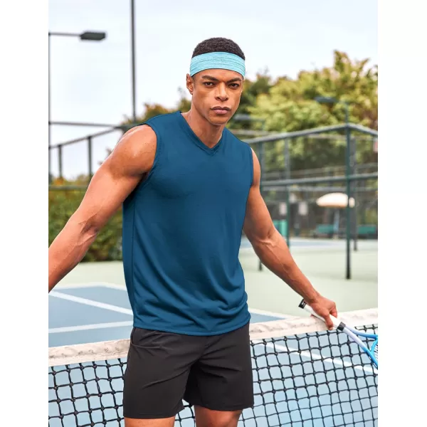 COOFANDY Men's 3 Pack Workout Tank Tops Gym Sleeveless Shirts V Neck Bodybuilding Muscle Tee Shirt