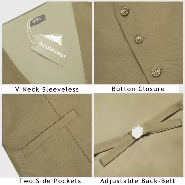 COOFANDY Men's Business Suit Vest Casual Dress Vest Slim Fit Waistcoat Vest