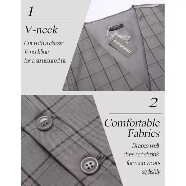 COOFANDY Men's Business Suit Vest Casual Dress Vest Slim Fit Waistcoat Vest