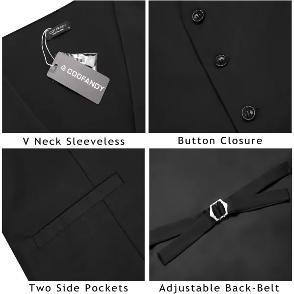 COOFANDY Men's Business Suit Vest Casual Dress Vest Slim Fit Waistcoat Vest