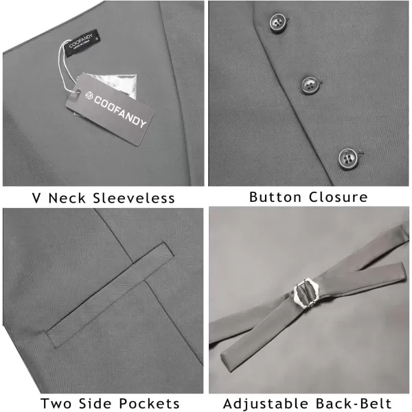 COOFANDY Men's Business Suit Vest Casual Dress Vest Slim Fit Waistcoat Vest