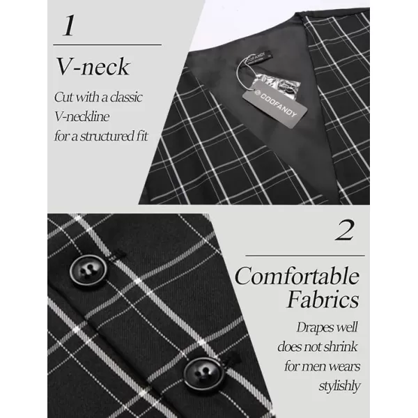 COOFANDY Men's Business Suit Vest Casual Dress Vest Slim Fit Waistcoat Vest