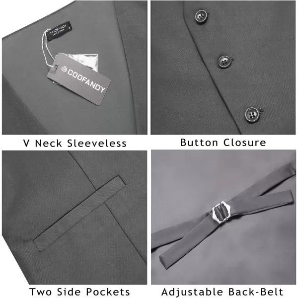 COOFANDY Men's Business Suit Vest Casual Dress Vest Slim Fit Waistcoat Vest