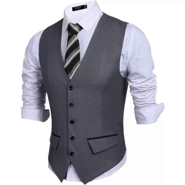 COOFANDY Men's Business Suit Vest Slim Fit Dress Vest Wedding Waistcoat