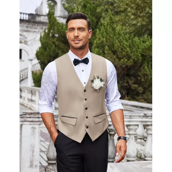 COOFANDY Men's Business Suit Vest Slim Fit Dress Vest Wedding Waistcoat