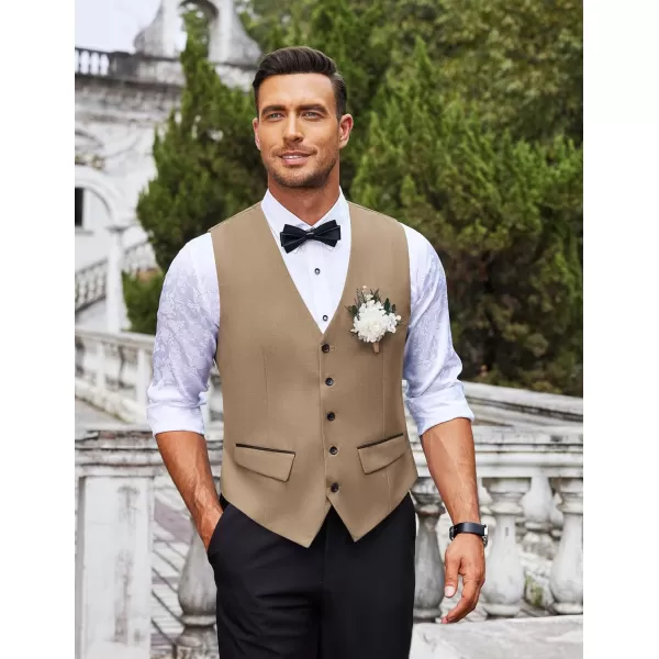 COOFANDY Men's Business Suit Vest Slim Fit Dress Vest Wedding Waistcoat